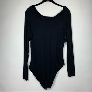 Black off the shoulder bodysuit